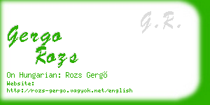 gergo rozs business card